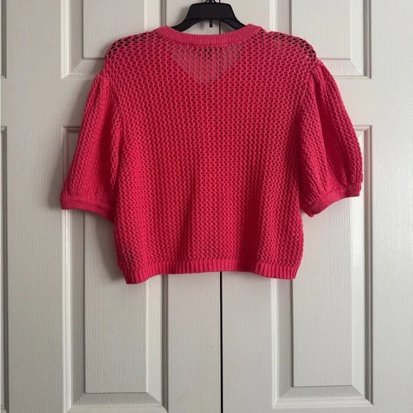 New TOCCIN Hot Pink Knit Sweater. Size: L - Picture 6 of 11